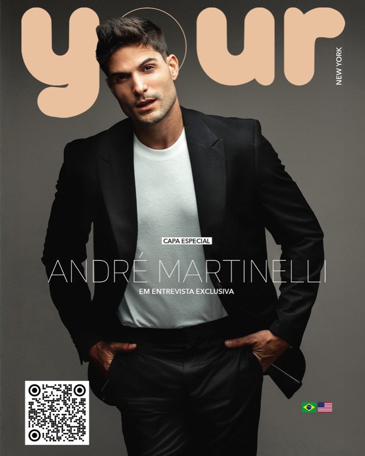 Capa de revista com retrato masculino de terno.